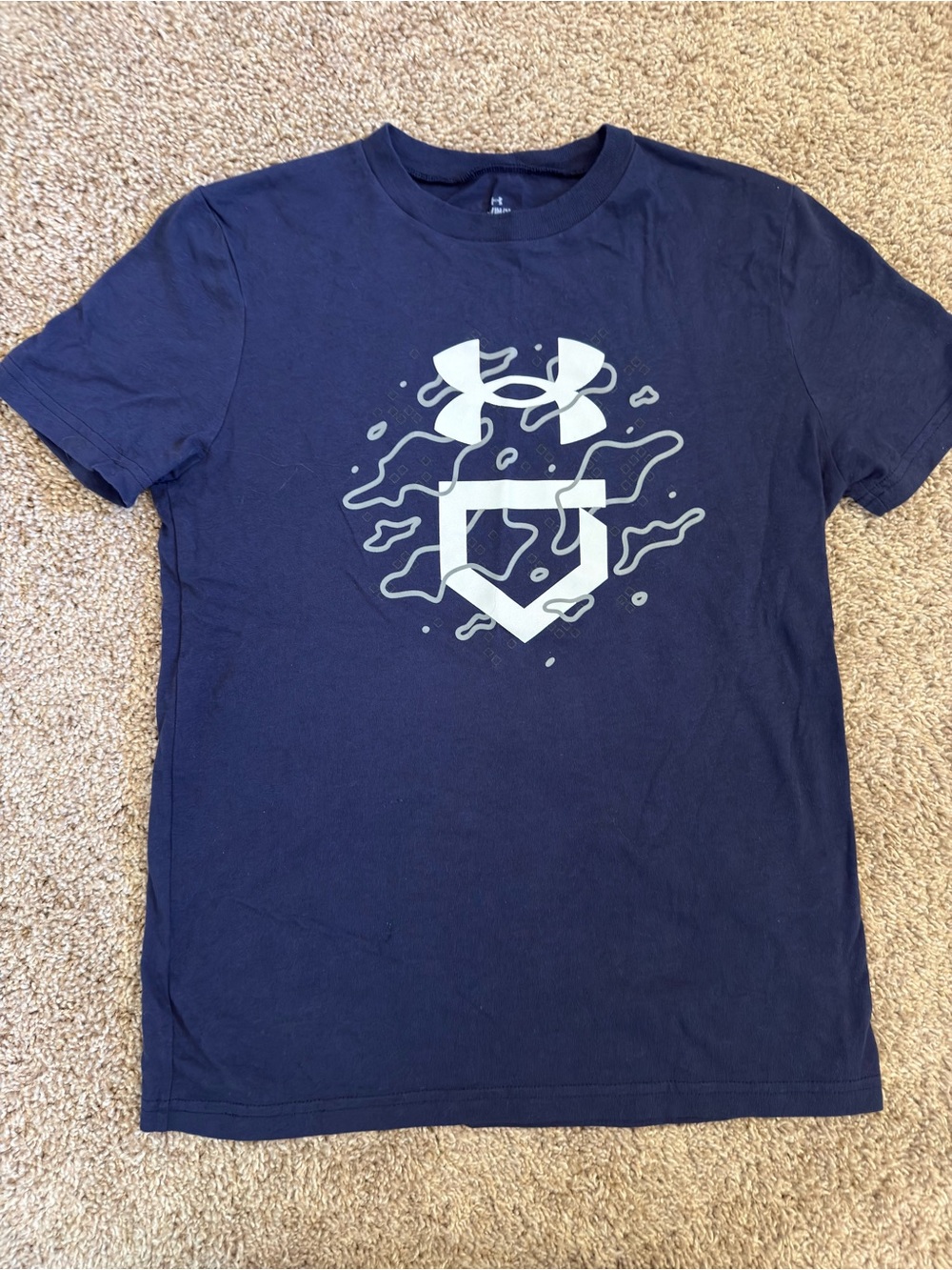 Under Armour Boys Navy Logo Graphic Tee